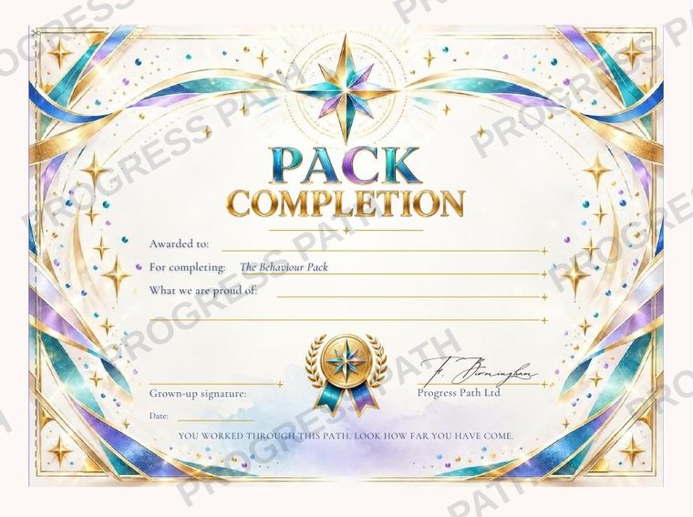 Pack Completion certificate